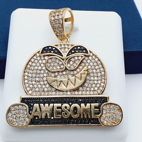 "14K Gold Plated Cubic Zircon Pendant, INUS1BR212 - Picture 4 of 11